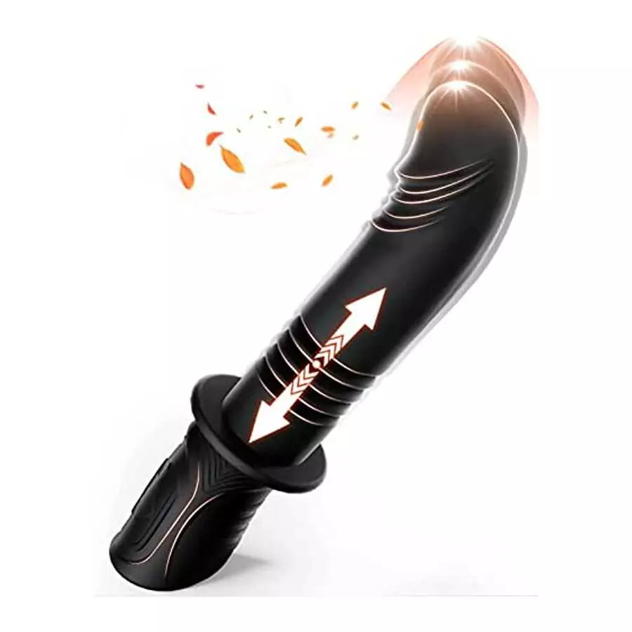 G Spot Vibrator Dildo - Soft Silicone Rose Sex Toys Vibrators with 10 Powerful Vibration & 3 Thrusting Modes Personal Massagers 