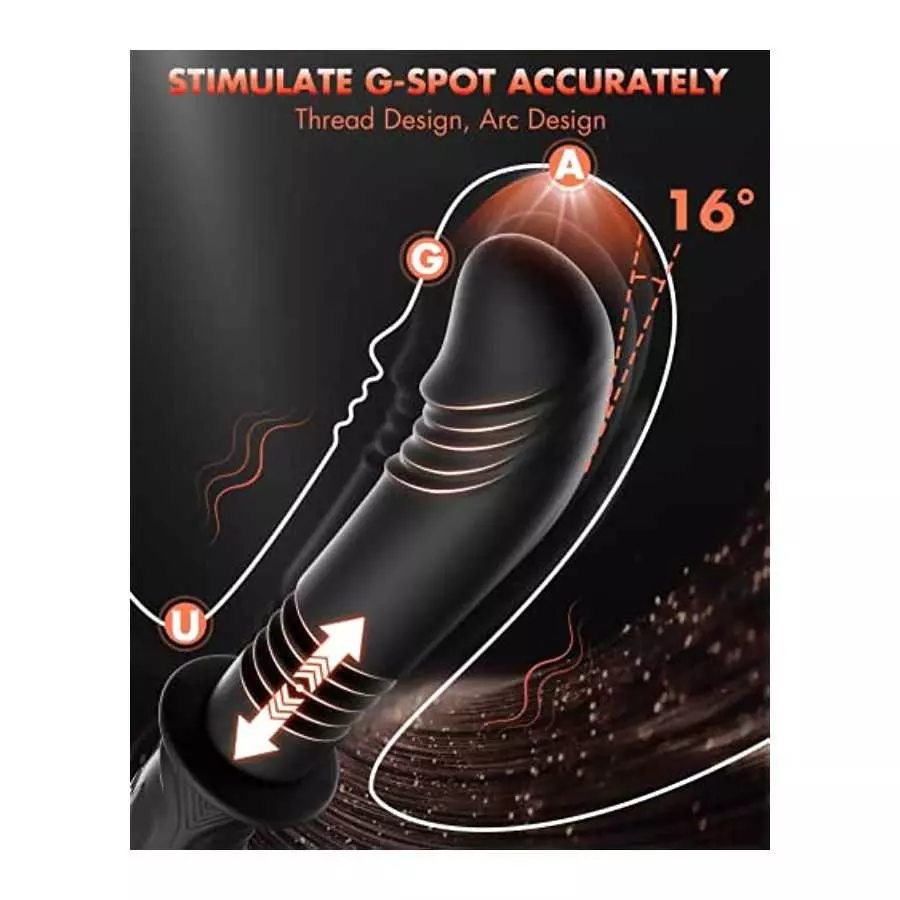 G Spot Vibrator Dildo - Soft Silicone Rose Sex Toys Vibrators with 10 Powerful Vibration & 3 Thrusting Modes Personal Massagers 