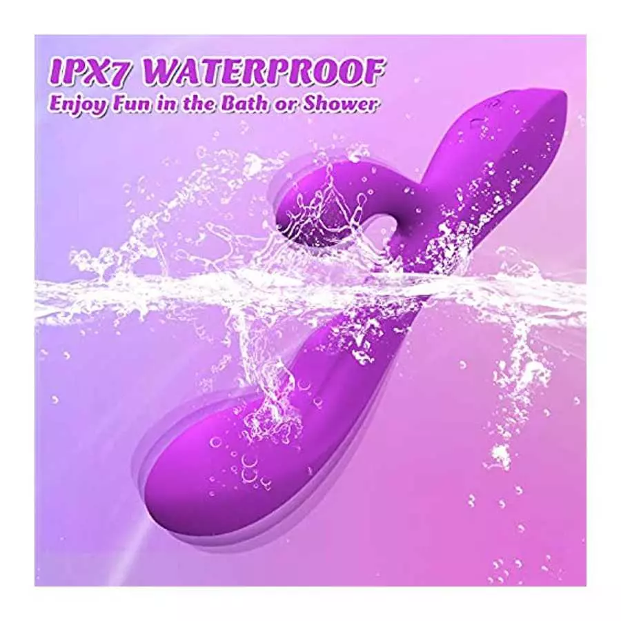 G Spot Rabbit Vibrator with Heating Function, Rose Adult Sex Toys for Clitoris G-spot Stimulation, Dildo Vibrators with 10 Power