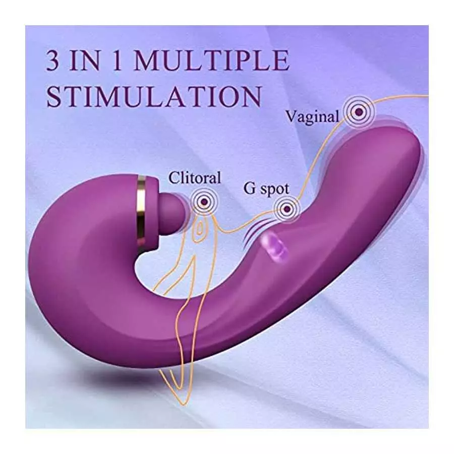 Adult Sex Toys Dildo Vibrator - 3in1 Women Sex Toys Thrusting G spot Vibrator with 10 Vibrating & Pulsating for Clitoral Nipple 