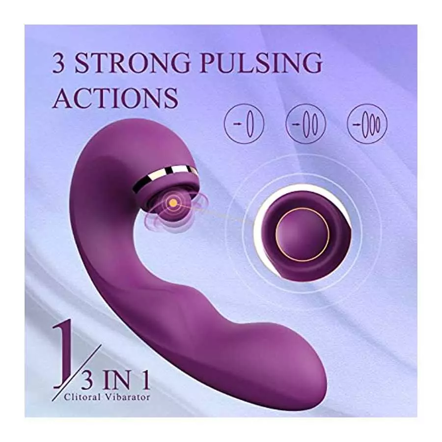 Adult Sex Toys Dildo Vibrator - 3in1 Women Sex Toys Thrusting G spot Vibrator with 10 Vibrating & Pulsating for Clitoral Nipple 