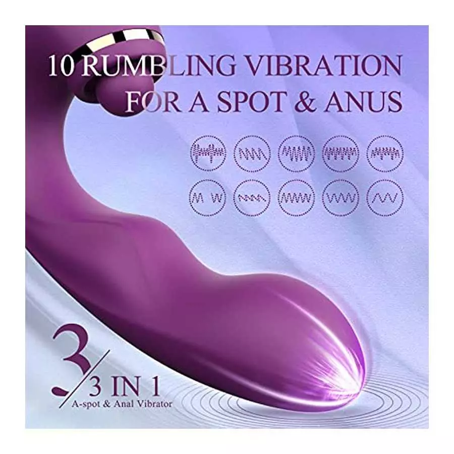 Adult Sex Toys Dildo Vibrator - 3in1 Women Sex Toys Thrusting G spot Vibrator with 10 Vibrating & Pulsating for Clitoral Nipple 