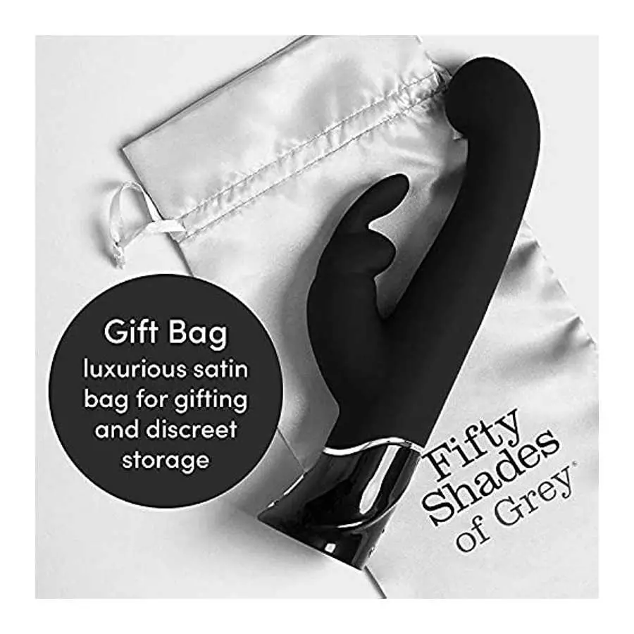 Fifty Shades of Grey Greedy Girl Rabbit Vibrator - 5.5 Inch Silicone G Spot Vibrator for Women - Dual Stimulation Adult Sex Toy 