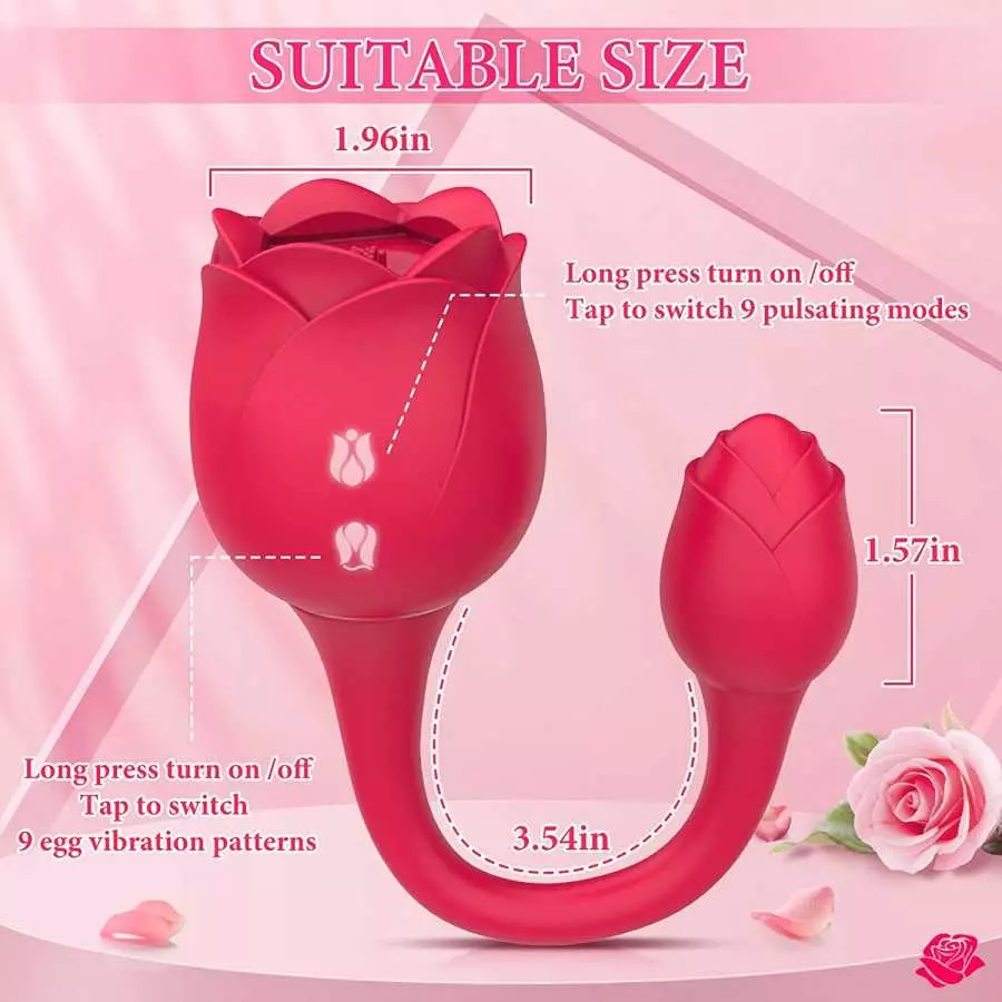 Adult Sex Toys Women Sex Vibrator- Adult Vibrator Rose Sex Toy for Woman,G spot Clitoral Nipple Stimulator with 9 Tapping,Vibrat