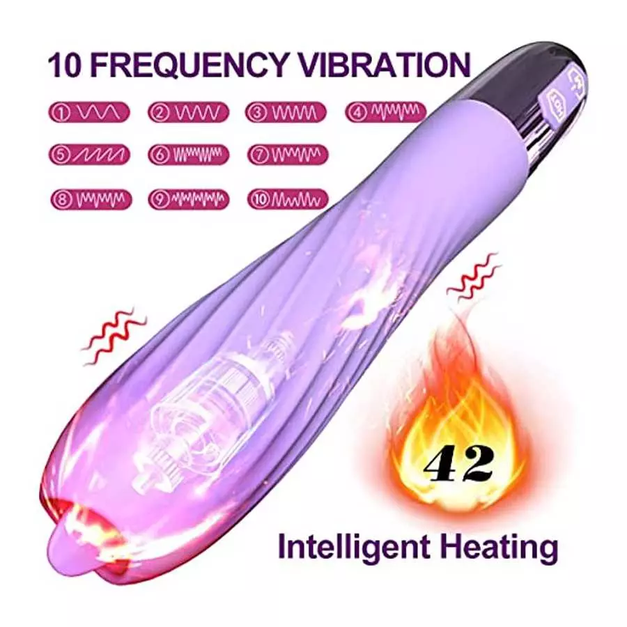 G Spot Vibrator for Women Clitoral Stimulation,Bullet Vibrator Rose Toys with 10 Vibration Pattern Licking Vibrating Tongue,Dild