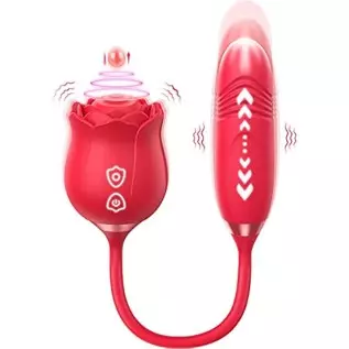 Rose Sex Stimulator for Women, Amorspice Toys for Her Adult Pleasure with 10 Mind-Blowing Tapping, Thrusting & Vibrating Modes, 