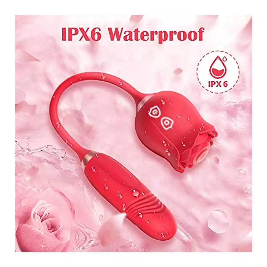Rose Sex Stimulator for Women, Amorspice Toys for Her Adult Pleasure with 10 Mind-Blowing Tapping, Thrusting & Vibrating Modes, 