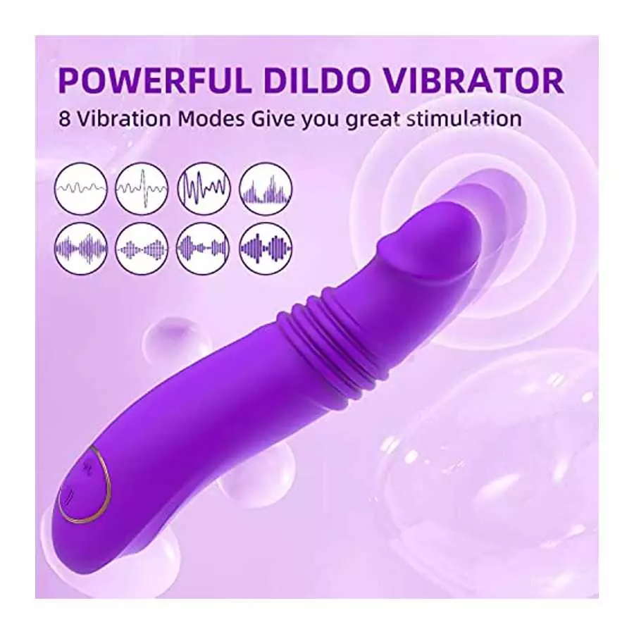 G Spot Vibrator for Women,Thrusting Vibrator with 3 Thrusts Modes & 8 Vibrations Realistic Dildo Vibrating for Vagina and Anal S