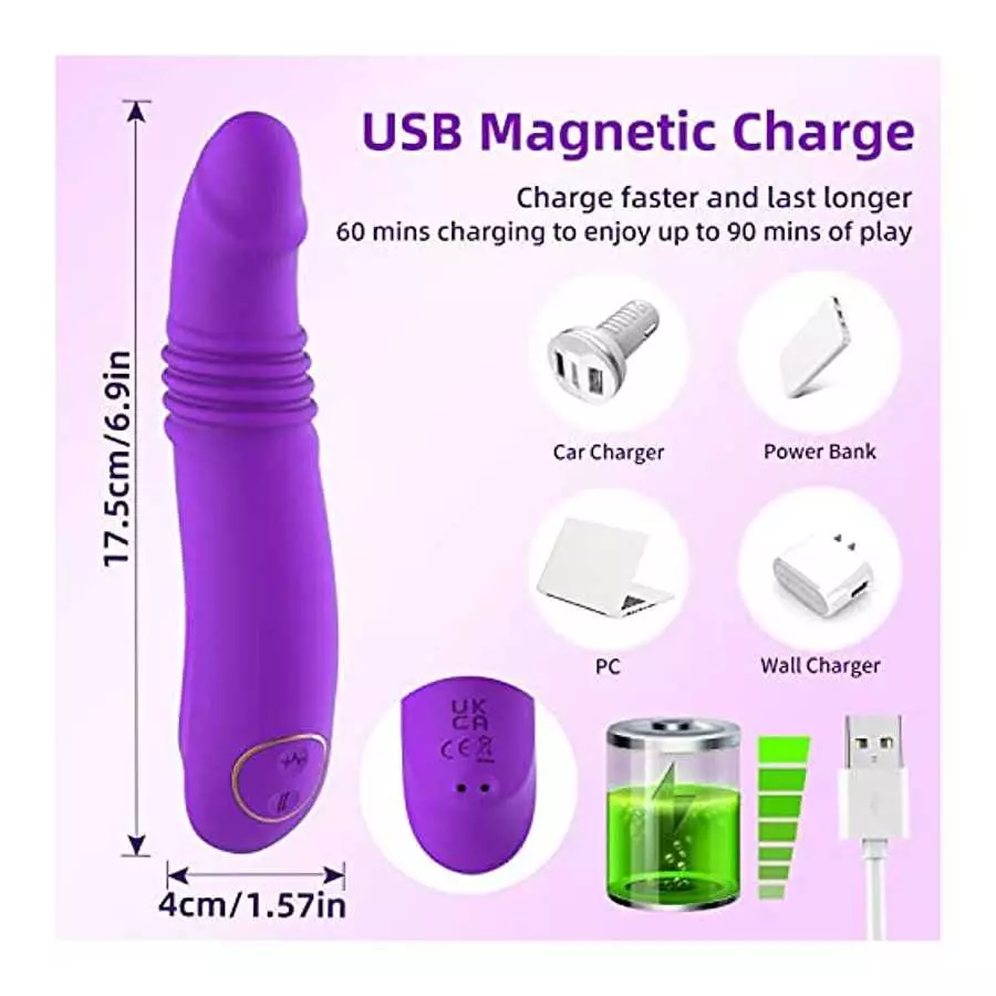 G Spot Vibrator for Women,Thrusting Vibrator with 3 Thrusts Modes & 8 Vibrations Realistic Dildo Vibrating for Vagina and Anal S
