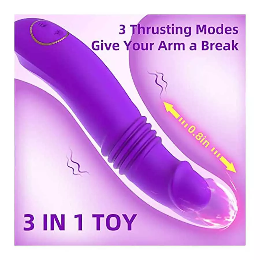 G Spot Vibrator for Women,Thrusting Vibrator with 3 Thrusts Modes & 8 Vibrations Realistic Dildo Vibrating for Vagina and Anal S