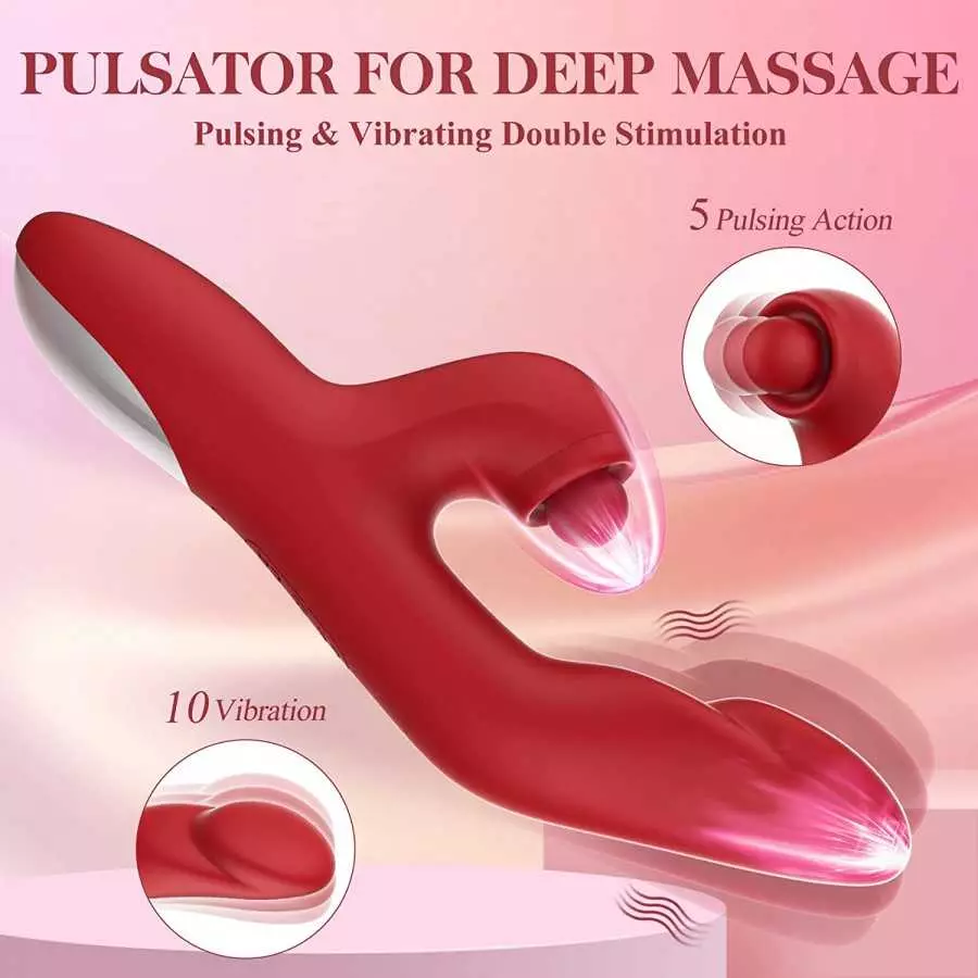 Adult Sex Toys Women Sex Toy - Thrusting Dildo G Spot Vibrator Pulsating Clitoral Stimulator with 5 Tapping 10 Vibration Modes, 