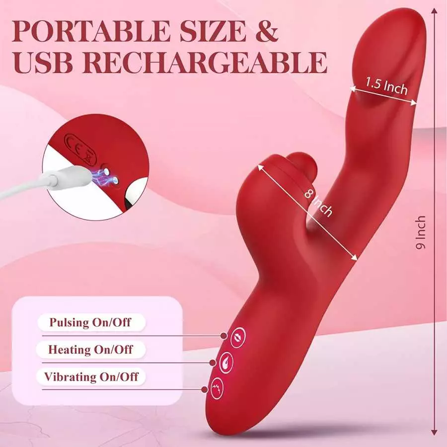 Adult Sex Toys Women Sex Toy - Thrusting Dildo G Spot Vibrator Pulsating Clitoral Stimulator with 5 Tapping 10 Vibration Modes, 