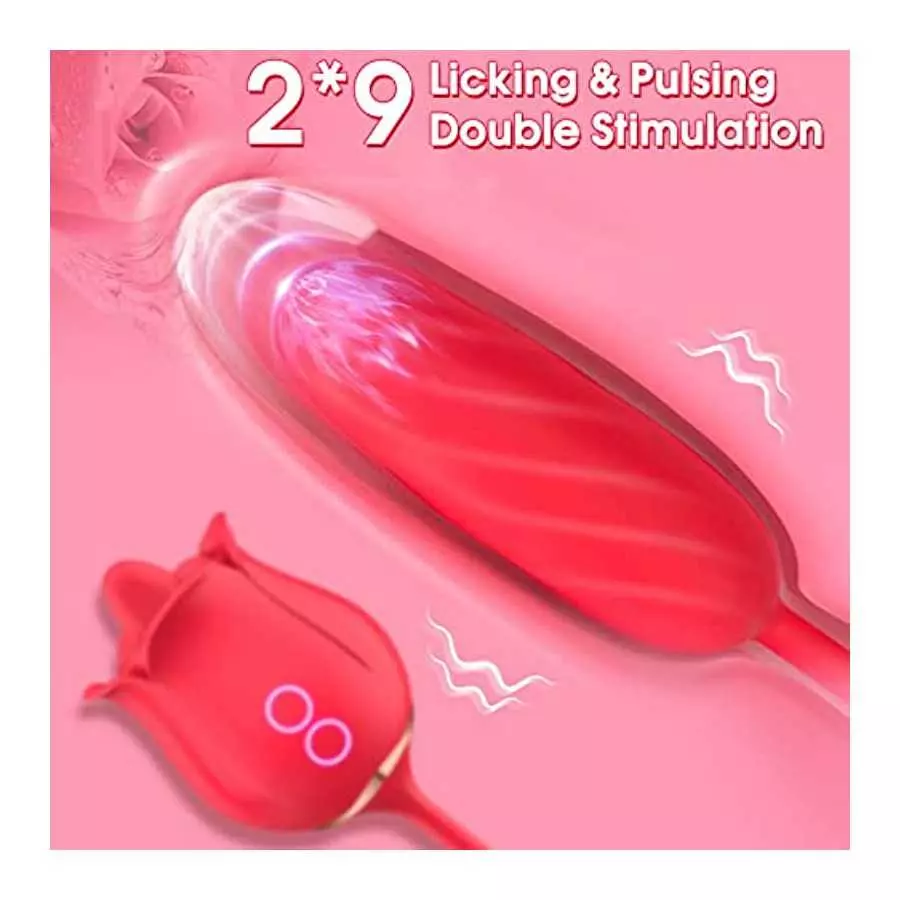 Rose Sex Toys Women Vibrator,Adult Women Sex Toys Stimulator Licking Vibrator Couples Sex Toys G Spot Dildo,Female Vibrators Adu