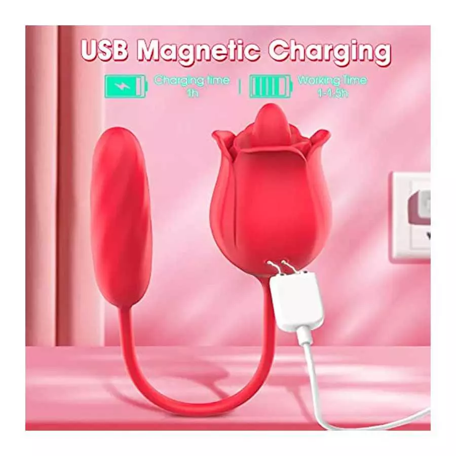 Rose Sex Toys Women Vibrator,Adult Women Sex Toys Stimulator Licking Vibrator Couples Sex Toys G Spot Dildo,Female Vibrators Adu