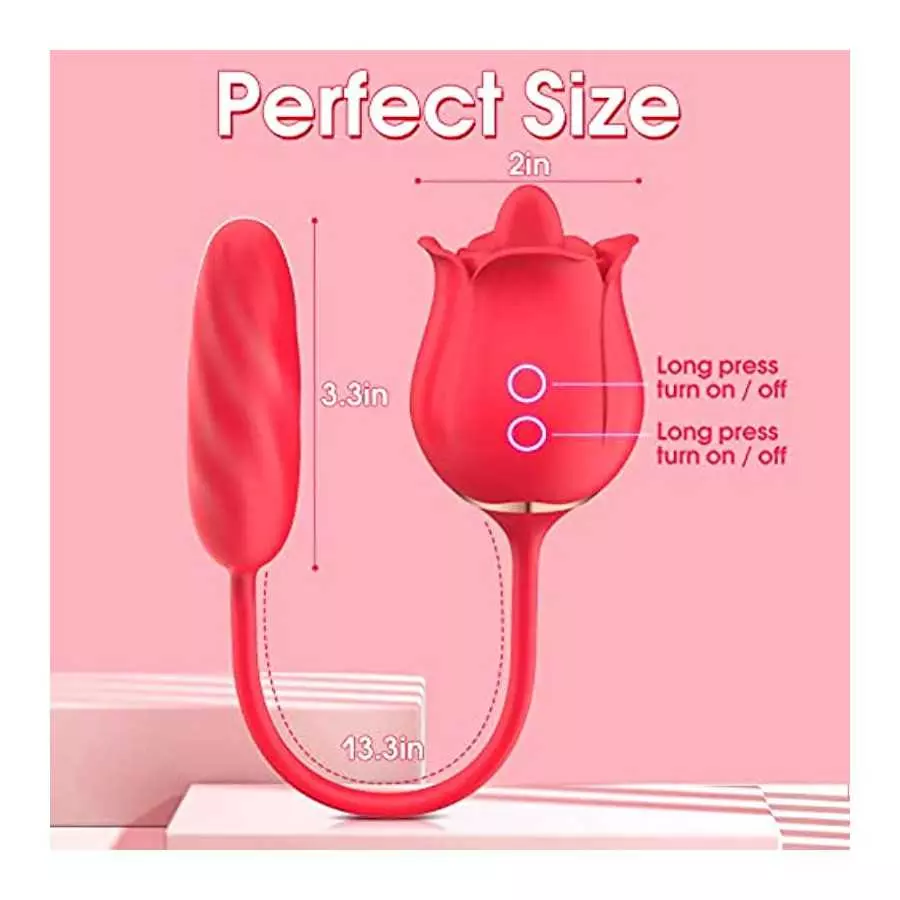 Rose Sex Toys Women Vibrator,Adult Women Sex Toys Stimulator Licking Vibrator Couples Sex Toys G Spot Dildo,Female Vibrators Adu