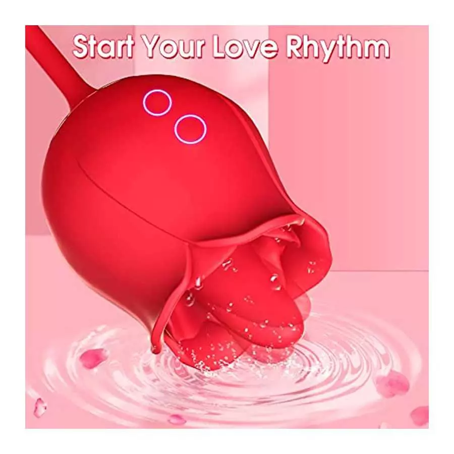 Rose Sex Toys Women Vibrator,Adult Women Sex Toys Stimulator Licking Vibrator Couples Sex Toys G Spot Dildo,Female Vibrators Adu