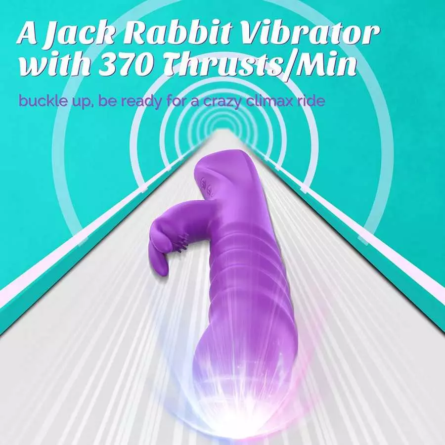 Thrusting Vibrator with Strong Pulses Action - BOMBEX Hayden, Clitoralis Stimulator with Flapping Bunny, 9.2" G Spot Vibrator, R