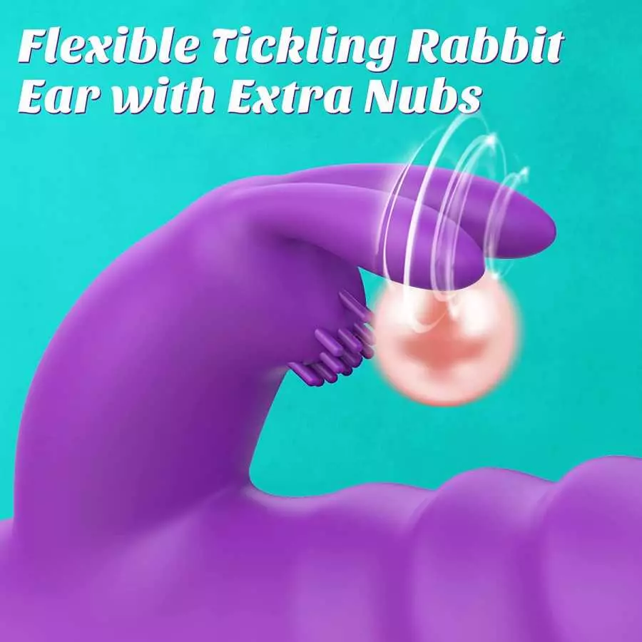 Thrusting Vibrator with Strong Pulses Action - BOMBEX Hayden, Clitoralis Stimulator with Flapping Bunny, 9.2" G Spot Vibrator, R