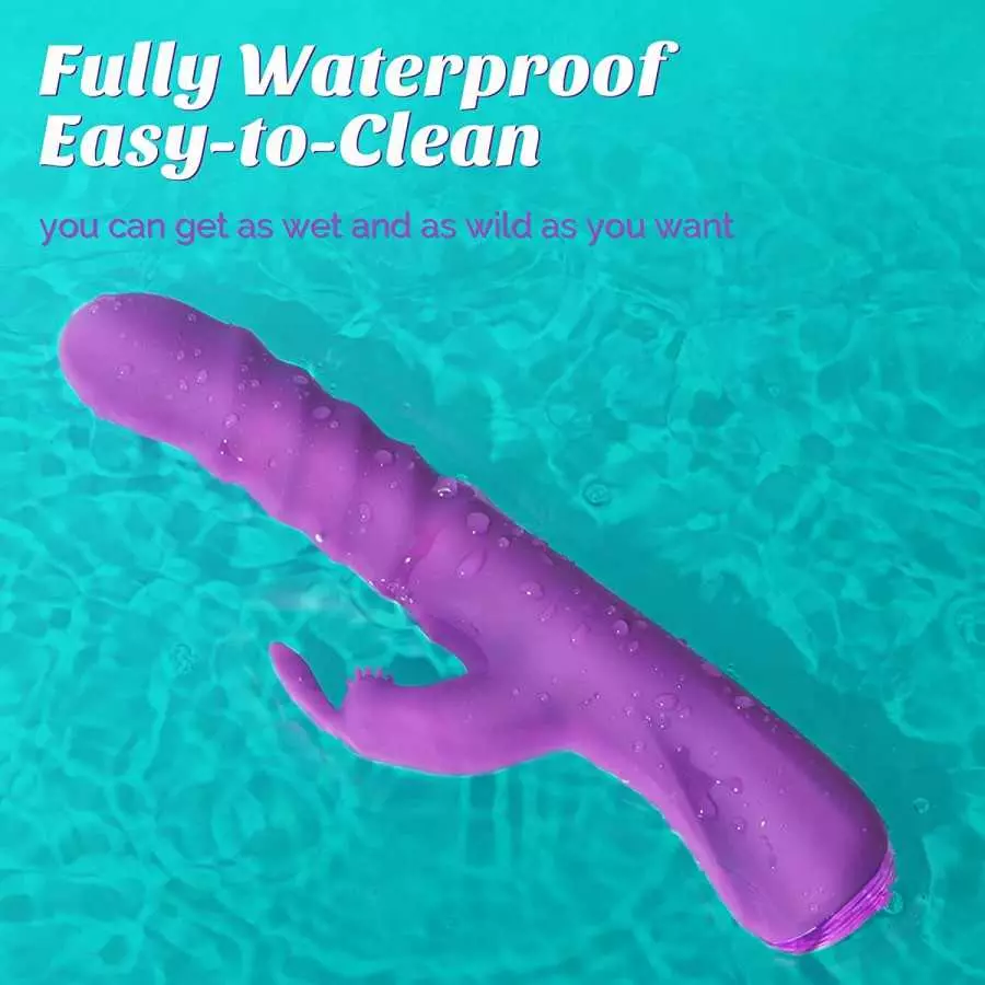 Thrusting Vibrator with Strong Pulses Action - BOMBEX Hayden, Clitoralis Stimulator with Flapping Bunny, 9.2" G Spot Vibrator, R