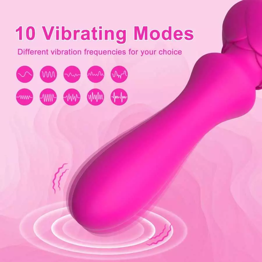 G Spot Clitoral Vibrator with 10 Vibrations, Tuitionua Rose Dildo Vibrator for Clitoris Nipple Vagina, Anal Vibrating Machine Ma