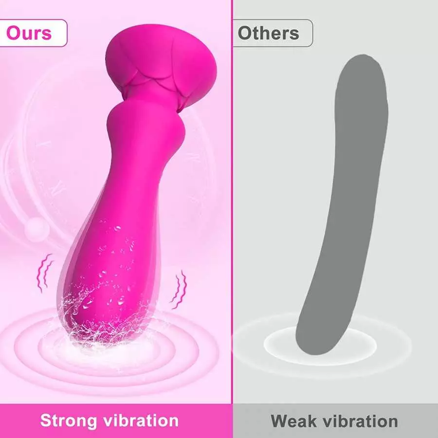 G Spot Clitoral Vibrator with 10 Vibrations, Tuitionua Rose Dildo Vibrator for Clitoris Nipple Vagina, Anal Vibrating Machine Ma