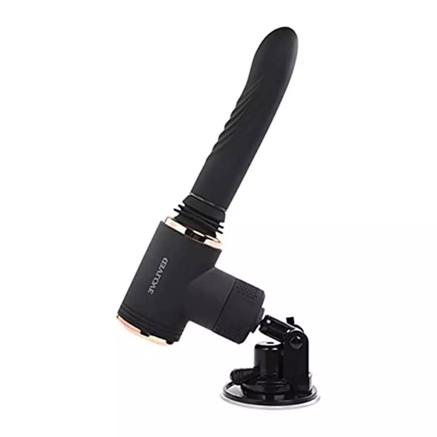 Too Hot to Handle Rechargeable Silicone Thrusting Vibrator with Suction Cup - Black Too Hot to Handle Rechargeable Silicone Thrusting Vibrator with Suction Cup - Black