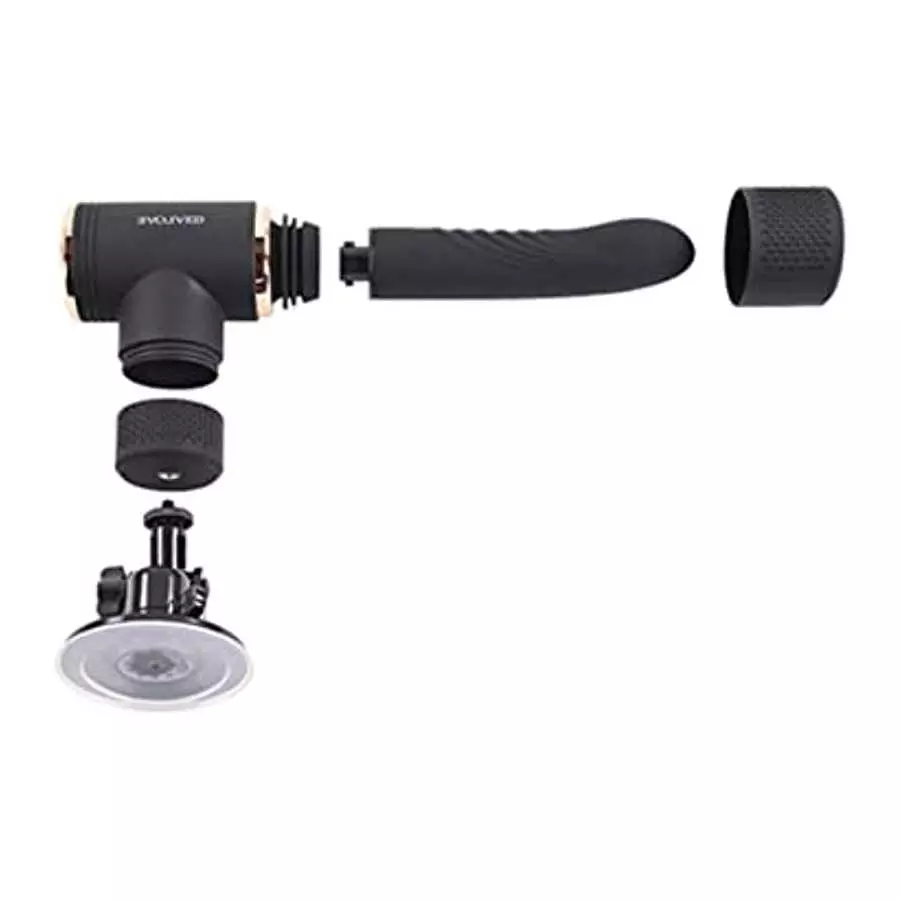 Too Hot to Handle Rechargeable Silicone Thrusting Vibrator with Suction Cup - Black