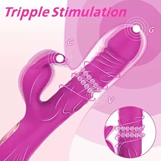 Rotating Beaded Clit Rose Rabbit Dildo Vibrator Adult Sex Toys for Women,Triple Action G Spot Vibrators with Independent Clitora Rotating Beaded Clit Rose Rabbit Dildo Vibrator Adult Sex Toys for Women,Triple Action G Spot Vibrators with Independent Clitora