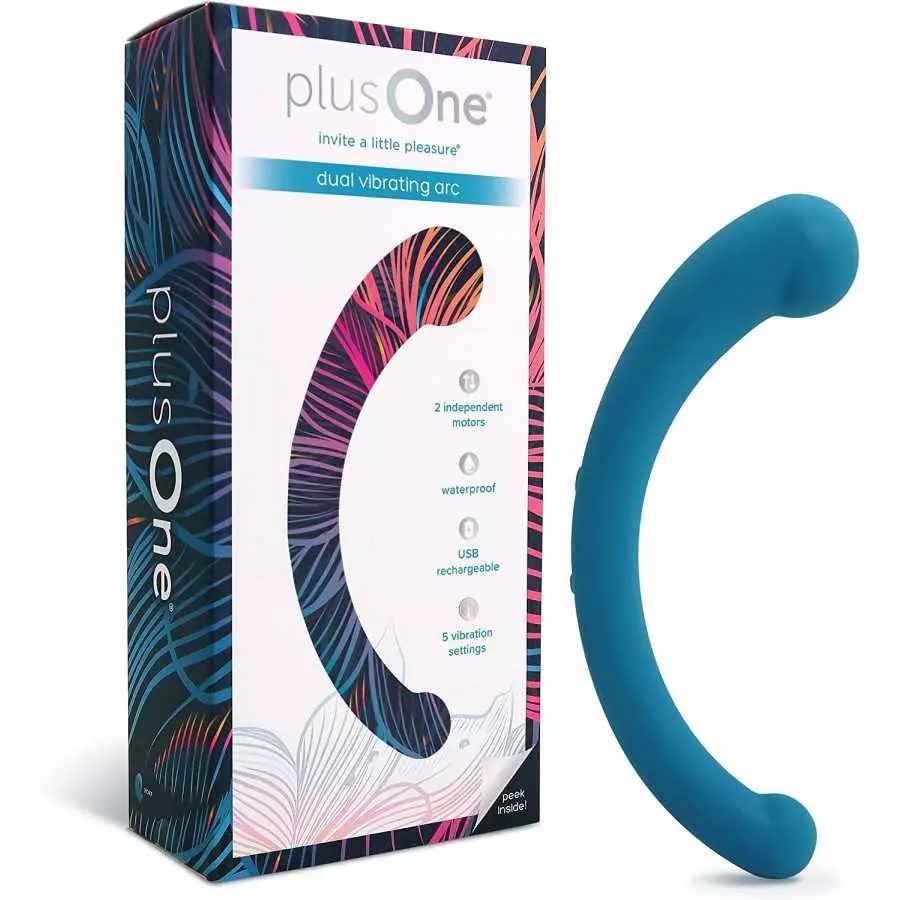 plusOne Dual Vibrating Arc, Personal Massager, 5 Powerful Vibration Settings, Rechargeable, Fully Waterproof plusOne Dual Vibrating Arc, Personal Massager, 5 Powerful Vibration Settings, Rechargeable, Fully Waterproof