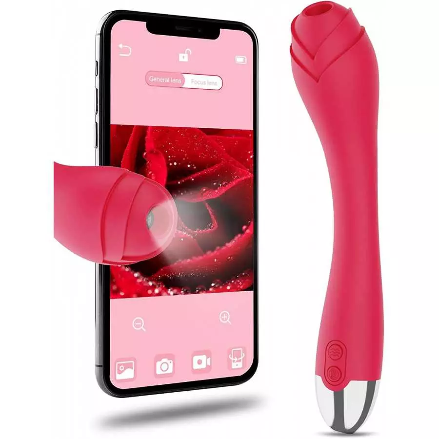 Wireless Visual Rose Vibrator with HD Camera for Female Body Explore, Clitoral Nipple Stimulator G-Spot Dildo Vibrator with 6 Vi Wireless Visual Rose Vibrator with HD Camera for Female Body Explore, Clitoral Nipple Stimulator G-Spot Dildo Vibrator with 6 Vi