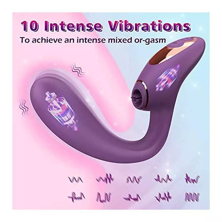 SENSIVO 2 in 1 G Spot Vibrator, Clitoralis Stimulator for Women with 10 Licking & Vibrating Modes, Dual Stimulation Super Quite 
