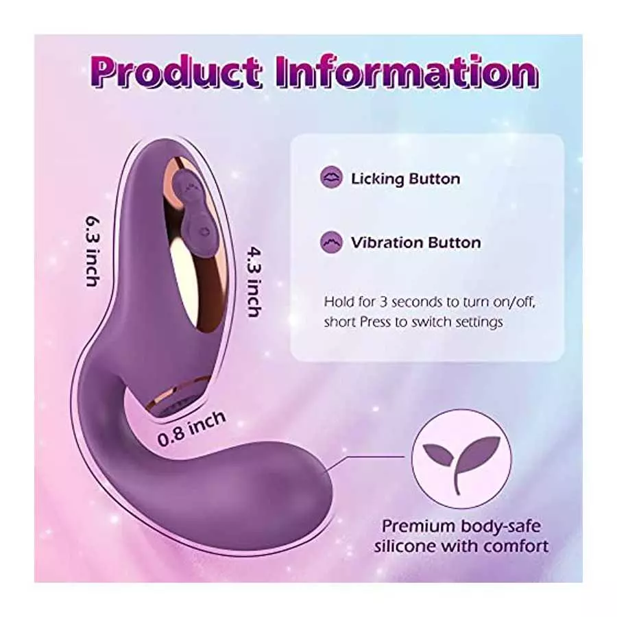 SENSIVO 2 in 1 G Spot Vibrator, Clitoralis Stimulator for Women with 10 Licking & Vibrating Modes, Dual Stimulation Super Quite 