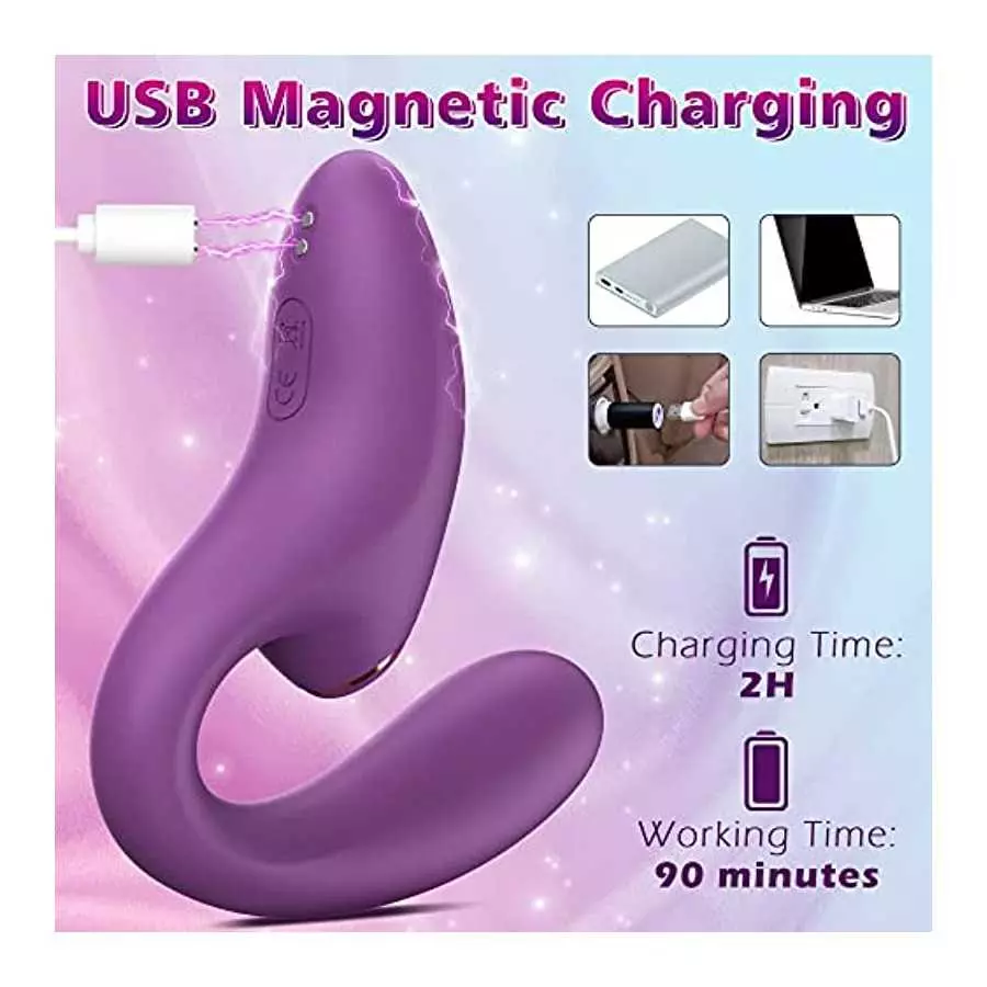 SENSIVO 2 in 1 G Spot Vibrator, Clitoralis Stimulator for Women with 10 Licking & Vibrating Modes, Dual Stimulation Super Quite 