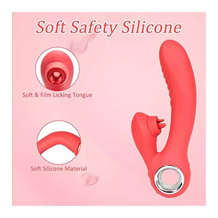 Clitoral G-spot Vibrator for Women: Vibrator Adult Sex Toy with 5 Tongue Licking and 10 Vibration Modes, Jupupoxo Rechargeable H