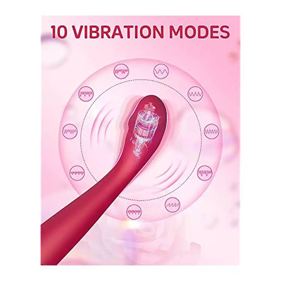 G Spot Rose Toy Vibrator for Women, Dildo Shaped Waterproof Vibes with Heating Function & 10 Vibration Modes, Rechargeable Perso