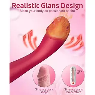 G Spot Rose Toy Vibrator for Women, Dildo Shaped Waterproof Vibes with Heating Function & 10 Vibration Modes, Rechargeable Perso G Spot Rose Toy Vibrator for Women, Dildo Shaped Waterproof Vibes with Heating Function & 10 Vibration Modes, Rechargeable Perso