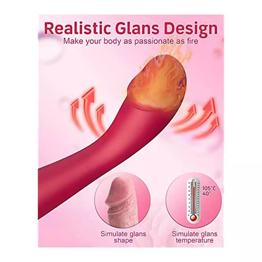 G Spot Rose Toy Vibrator for Women, Dildo Shaped Waterproof Vibes with Heating Function & 10 Vibration Modes, Rechargeable Perso