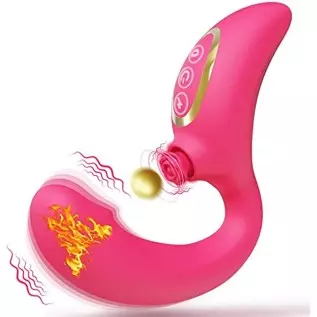 Flapping Rose Toys Vibrator, Clitoral Stimulator G Spot Dildo Heating Toys with 5 Flapping & 10 Vibrating Modes, Clit Vaginal An