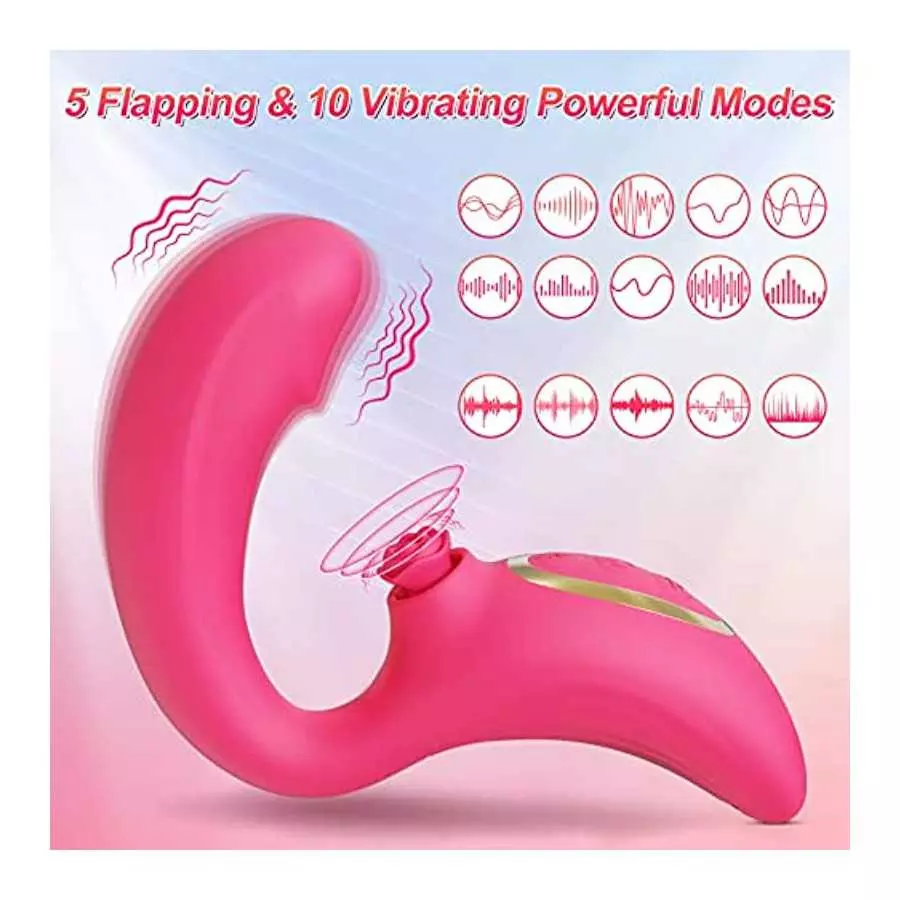 Flapping Rose Toys Vibrator, Clitoral Stimulator G Spot Dildo Heating Toys with 5 Flapping & 10 Vibrating Modes, Clit Vaginal An