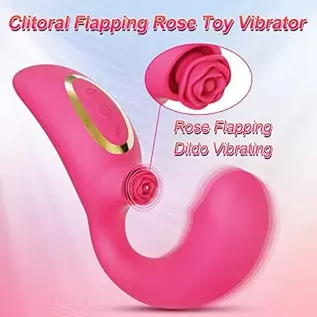 Flapping Rose Toys Vibrator, Clitoral Stimulator G Spot Dildo Heating Toys with 5 Flapping & 10 Vibrating Modes, Clit Vaginal An Flapping Rose Toys Vibrator, Clitoral Stimulator G Spot Dildo Heating Toys with 5 Flapping & 10 Vibrating Modes, Clit Vaginal An