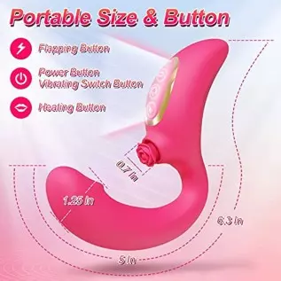 Flapping Rose Toys Vibrator, Clitoral Stimulator G Spot Dildo Heating Toys with 5 Flapping & 10 Vibrating Modes, Clit Vaginal An Flapping Rose Toys Vibrator, Clitoral Stimulator G Spot Dildo Heating Toys with 5 Flapping & 10 Vibrating Modes, Clit Vaginal An