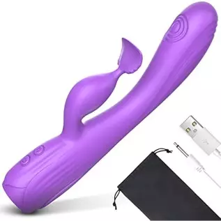 G Spot Vibrator, Rabbit Vibrator, Clitoris Stimulator for Women Sex Toy, Three-Point Stimulation G Point/Clits/Vagina,Upgraded D