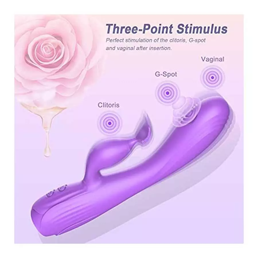 G Spot Vibrator, Rabbit Vibrator, Clitoris Stimulator for Women Sex Toy, Three-Point Stimulation G Point/Clits/Vagina,Upgraded D
