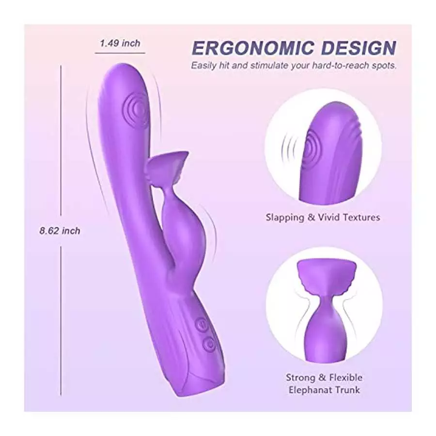 G Spot Vibrator, Rabbit Vibrator, Clitoris Stimulator for Women Sex Toy, Three-Point Stimulation G Point/Clits/Vagina,Upgraded D
