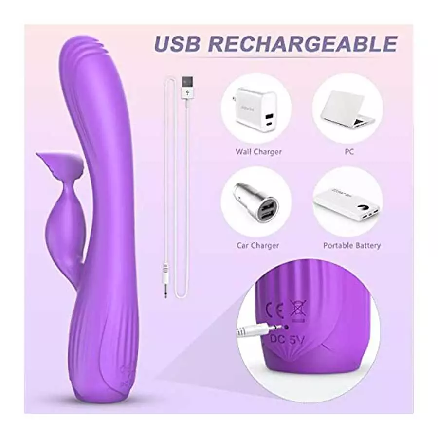 G Spot Vibrator, Rabbit Vibrator, Clitoris Stimulator for Women Sex Toy, Three-Point Stimulation G Point/Clits/Vagina,Upgraded D