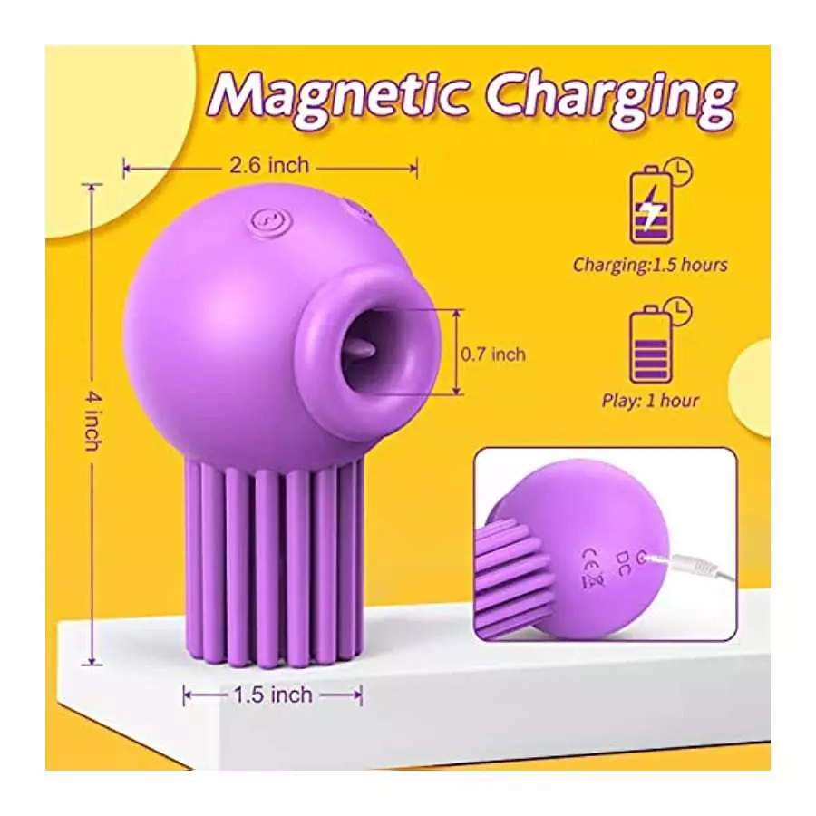 Clitoral Licking G Spot Vibrator for Clit and Nipple Stimulation, Tongue Vibrator with 7 Vibration & 7 Licking Modes, Rechargeab