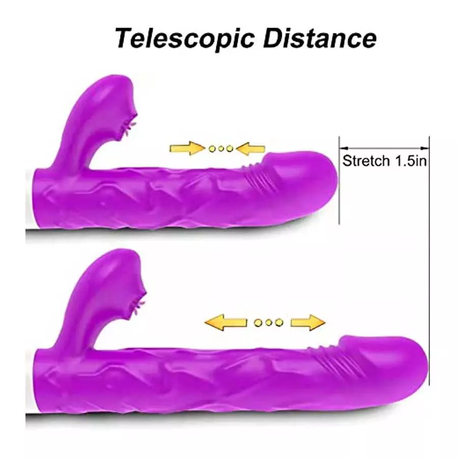 MLZYSKQ Thrusting Rabbit Vibrator for Women, G Spot Dildo Vibrator 3 Thrusting Rotating and 7 Clitoris Stimulator Vibrator 3 in 