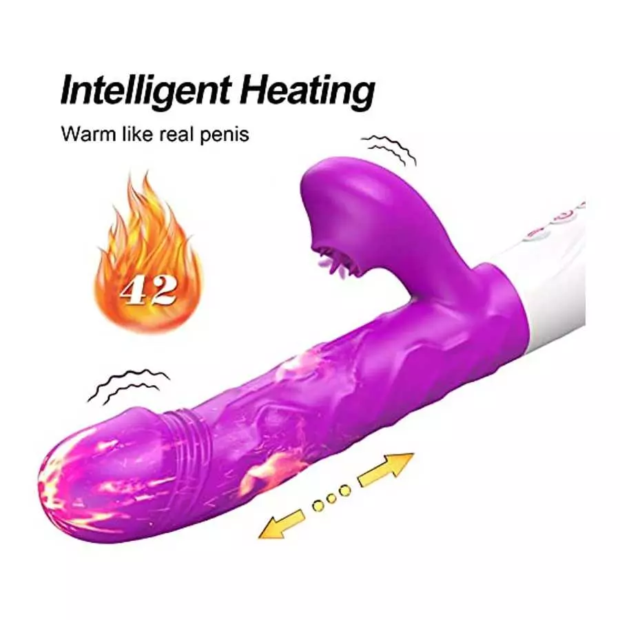 MLZYSKQ Thrusting Rabbit Vibrator for Women, G Spot Dildo Vibrator 3 Thrusting Rotating and 7 Clitoris Stimulator Vibrator 3 in 