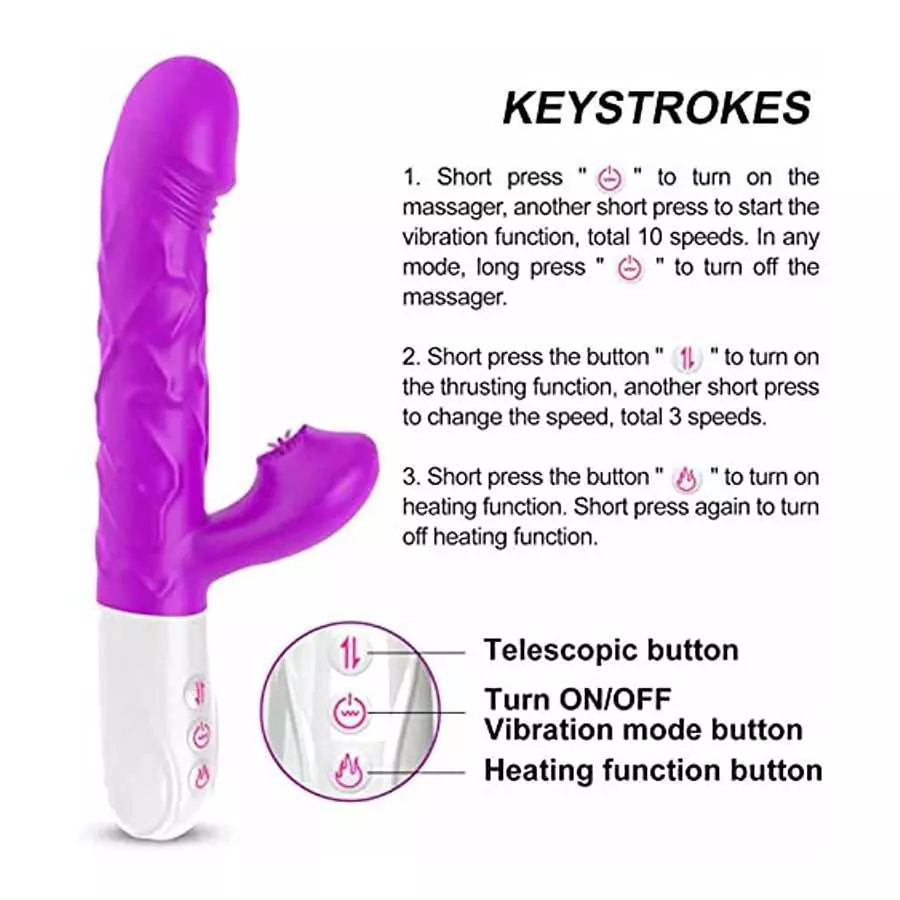 MLZYSKQ Thrusting Rabbit Vibrator for Women, G Spot Dildo Vibrator 3 Thrusting Rotating and 7 Clitoris Stimulator Vibrator 3 in 