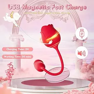 G Spot Anal Dildo Vibrator - Rose Toy Clitoral Vibrator for Women Squirting Orgasm, 3 * 10 Modes, Realistic Rotating Vibrator Ni